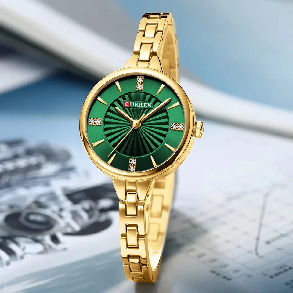Reloj dama Curren 9097 + Esfero Curren+ Bolsa de Regalo Color - Image 3