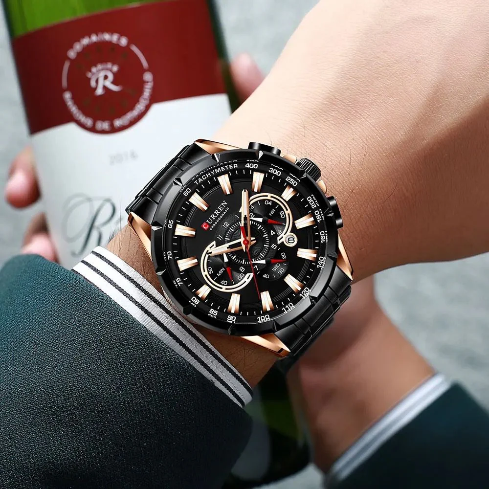Reloj de Hombre Curren 8363 + Esfero Curren+ Bolsa de Regalo