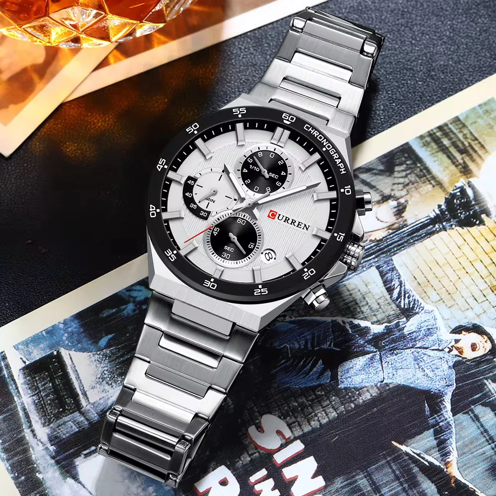 Reloj de Hombre Curren 8481+ Esfero Curren+ Bolsa de Regalo