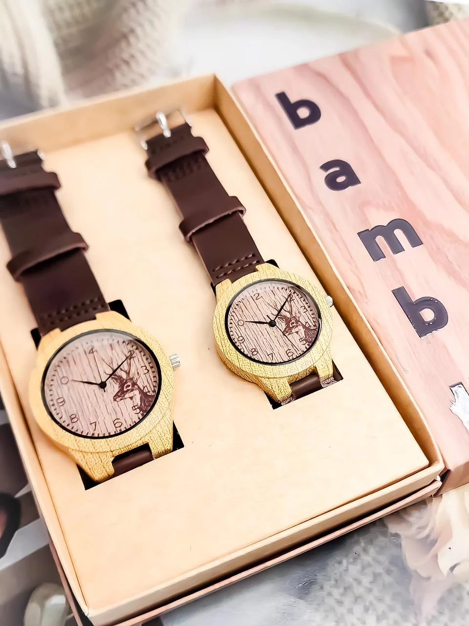 Relojes en Pareja Bambú - Image 3