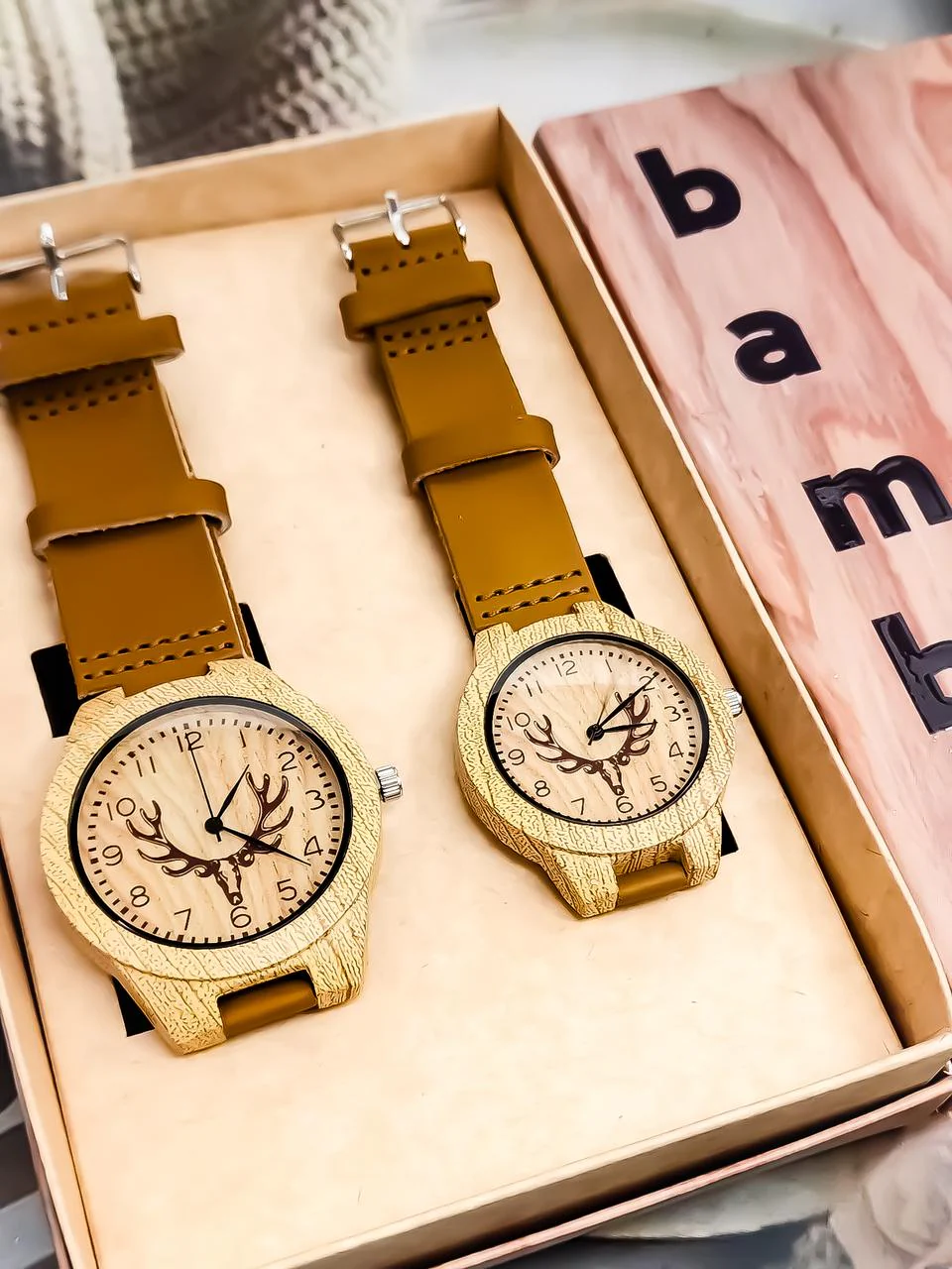 Relojes en Pareja Bambú - Image 4